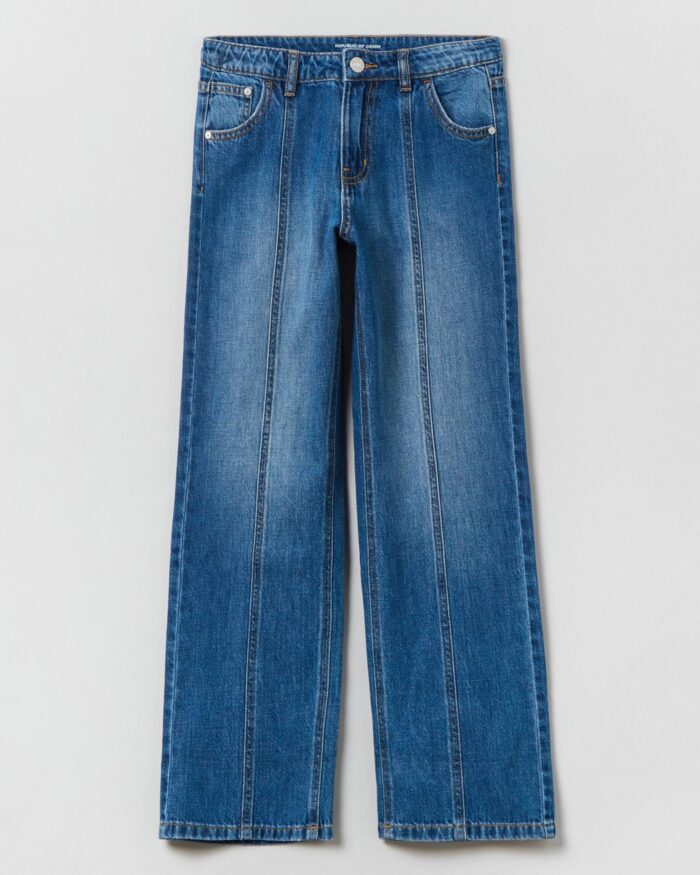 Straight Fit Pintex Jeans