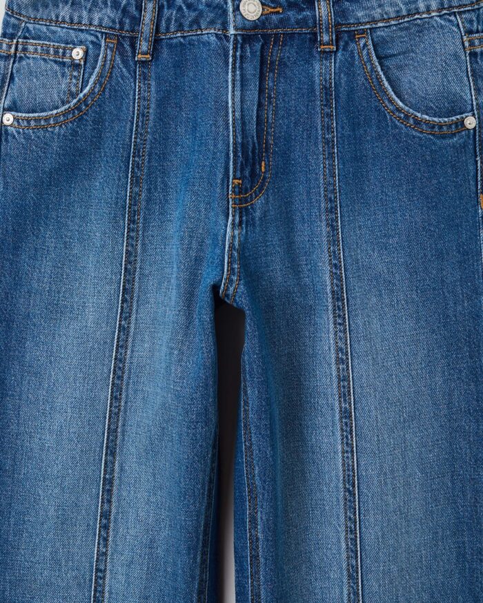 Straight Fit Pintex Jeans