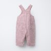 Pink Striped Twill Jumpsuit trooking fashions