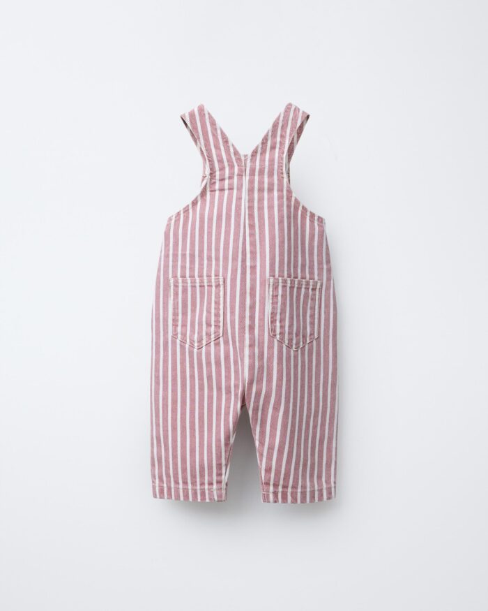 Pink Striped Twill Jumpsuit trooking fashions