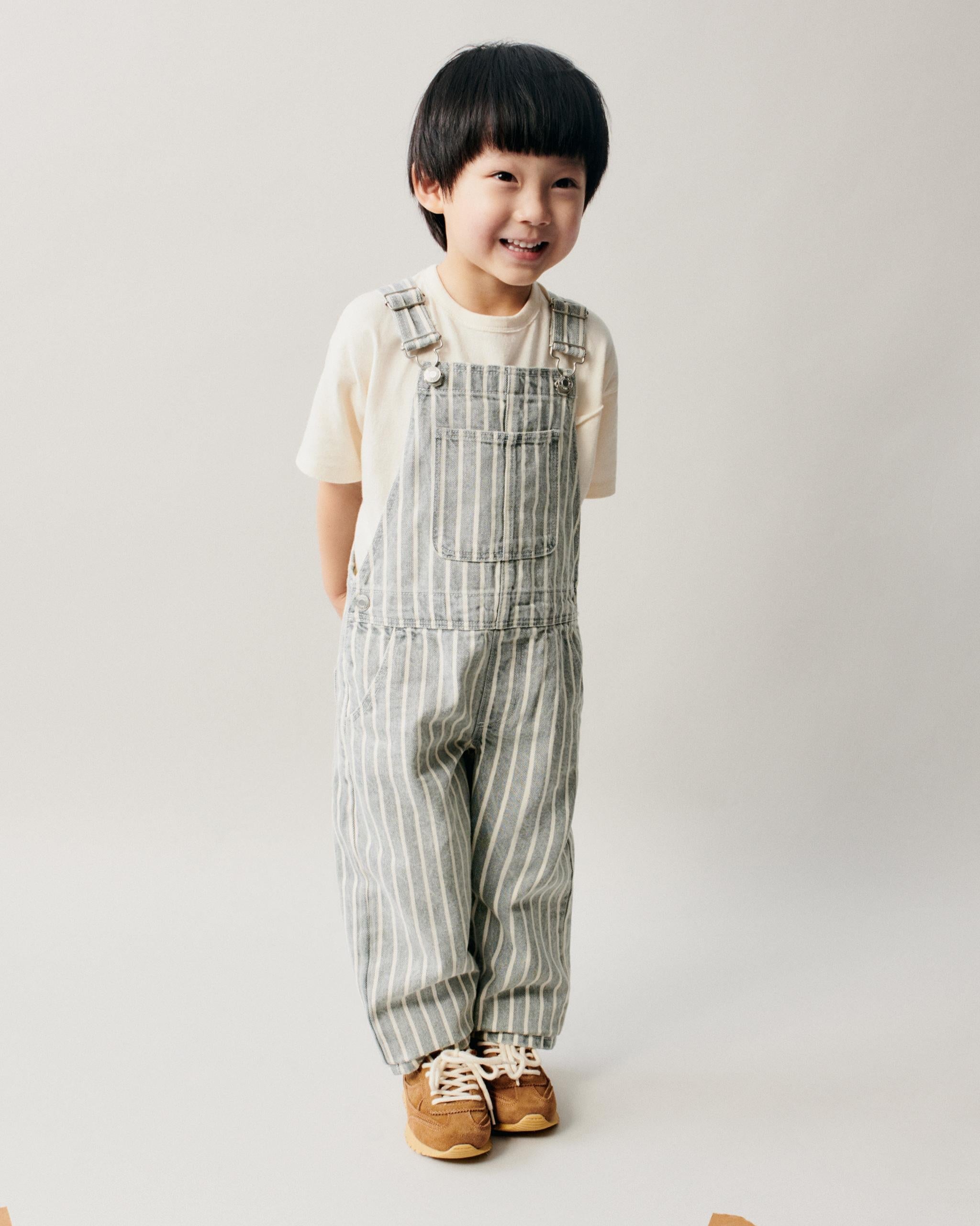 Grey Striped Twill Jumpsuit Dungaree