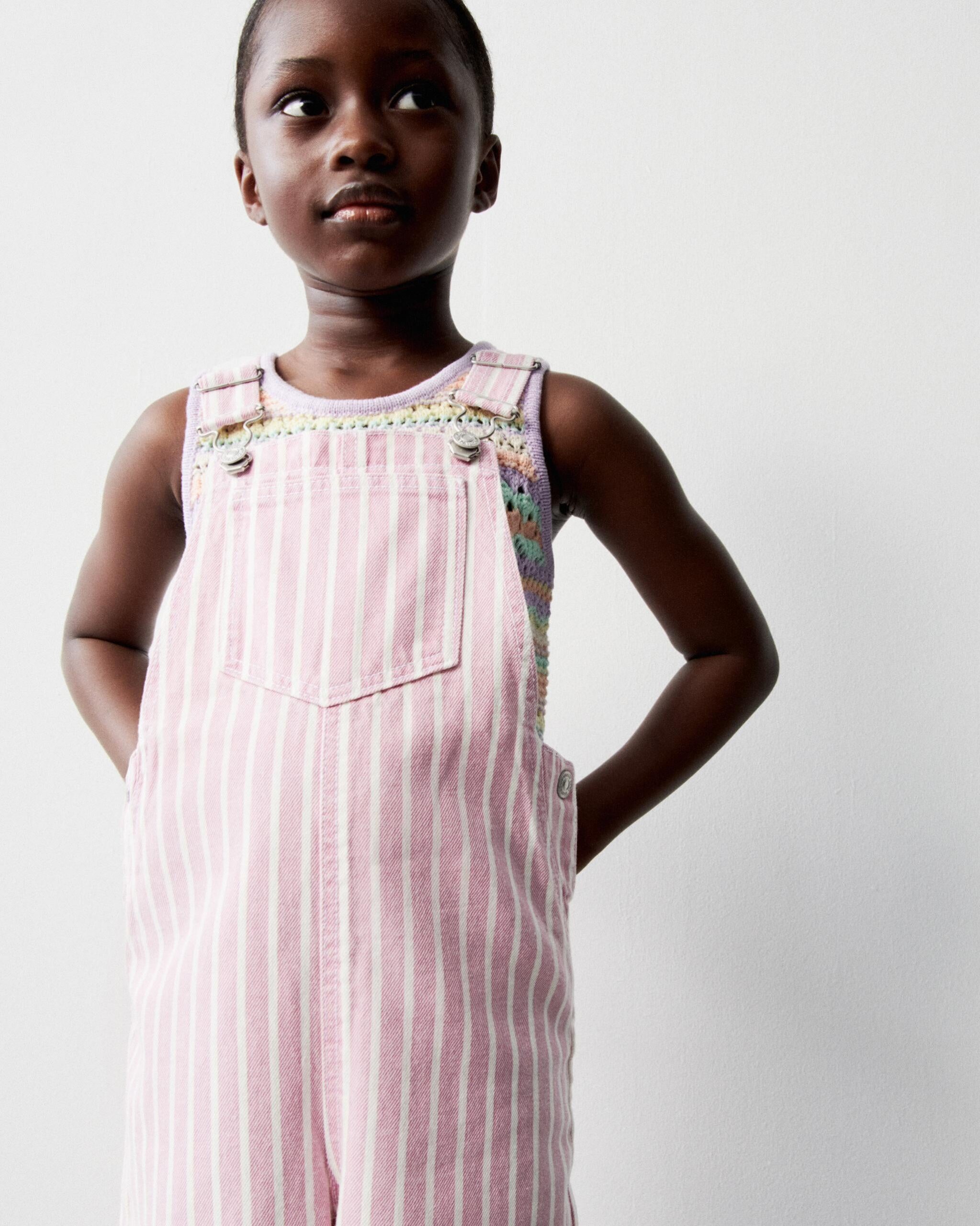 Pink Striped Twill Jumpsuit trooking fashions