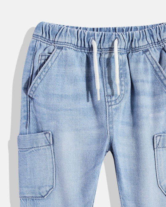 Boys Regular Fit Pure Cotton Cargo Jeans