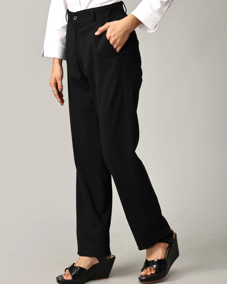 Black Tencel Fabric Formal Trousers