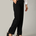 Black Tencel Fabric Formal Trousers