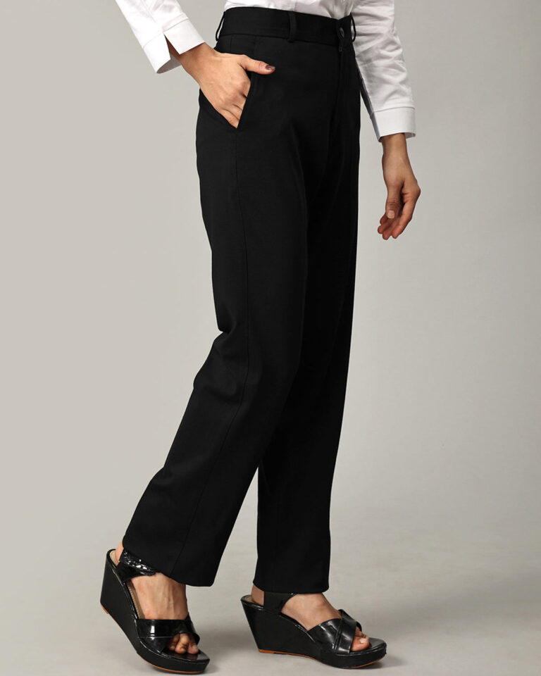 Black Tencel Fabric Formal Trousers