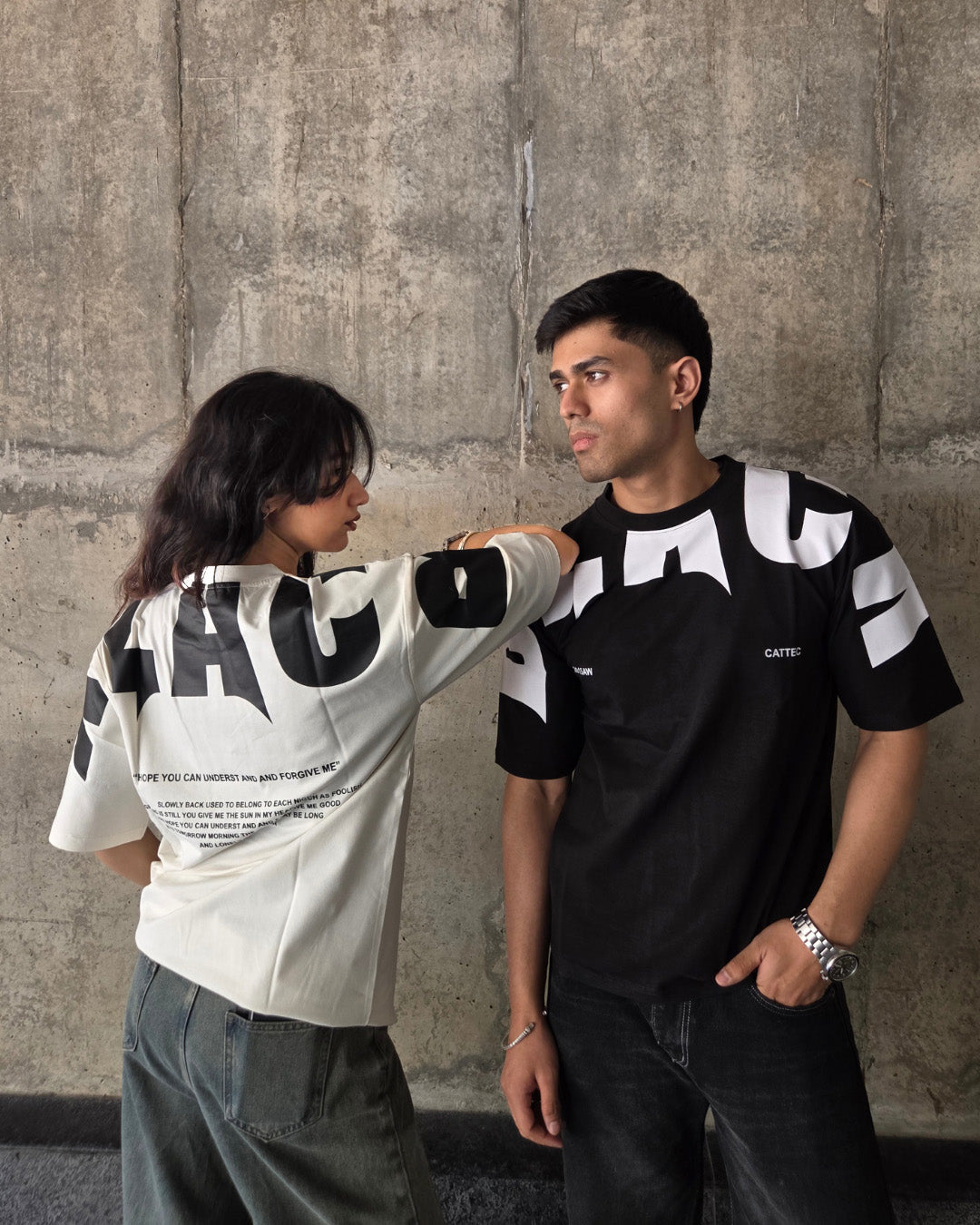 Black Short-Sleeved, Oversized T-shirt