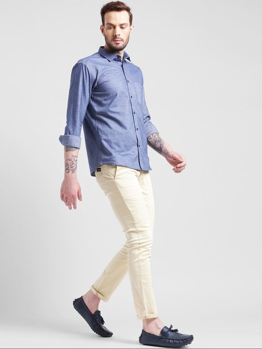 Premium Oxford Cotton - Casual Wear Metalic Grey Shirt(SF)