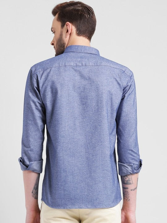 Premium Oxford Cotton - Casual Wear Metalic Grey Shirt(SF)