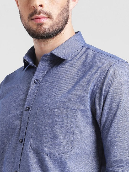 Premium Oxford Cotton - Casual Wear Metalic Grey Shirt(SF)