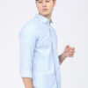 Premium Oxford Cotton Blue White Stripes Casual Shirt (SF)