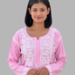 Baby Pink Chikankari Long Kurta Set Trooking