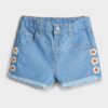 Washed Denim Shorts with Adjustable Belt