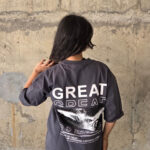 Dark Grey Short-Sleeved, Oversized T-shirt