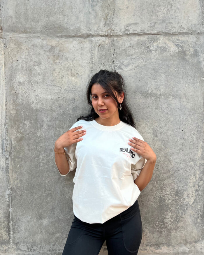 White Crew Neck Oversized Men's  T-Shirt