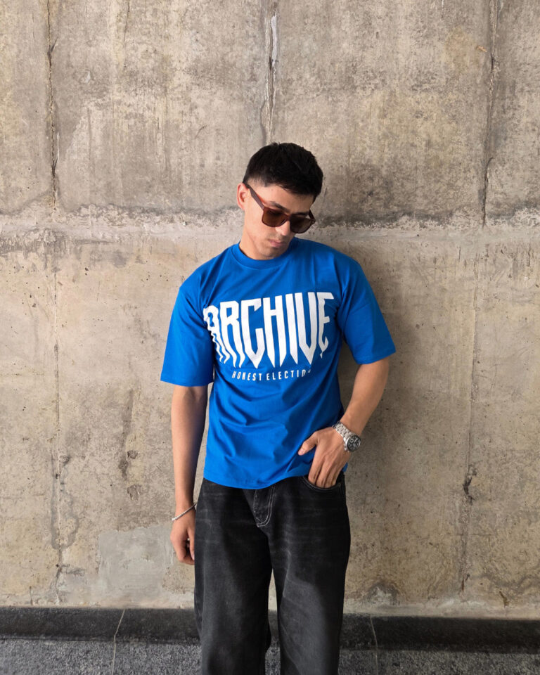 Blue Short-Sleeved, Oversized T-shirt