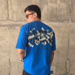 Dark Blue Short-Sleeved, Oversized T-shirt