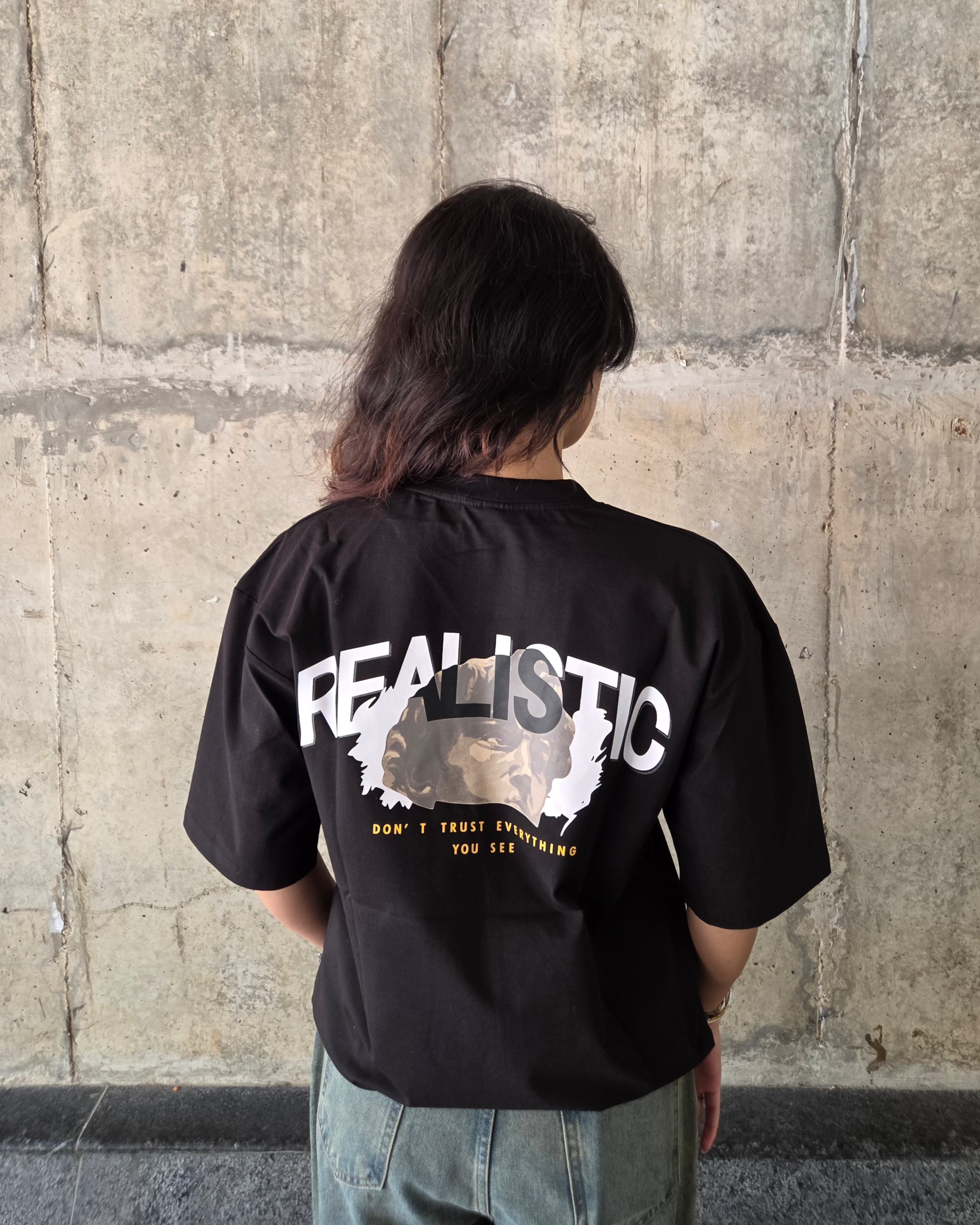 Black Crew Neck Men's Oversized T-Shirt