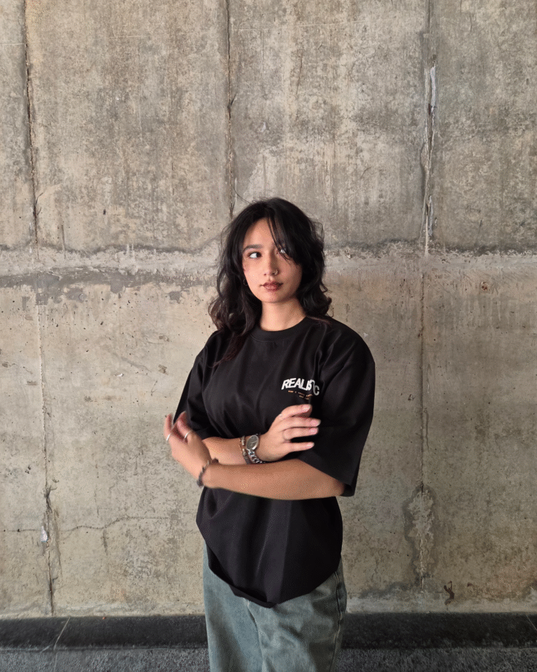 Black Crew Neck Men's Oversized T-Shirt