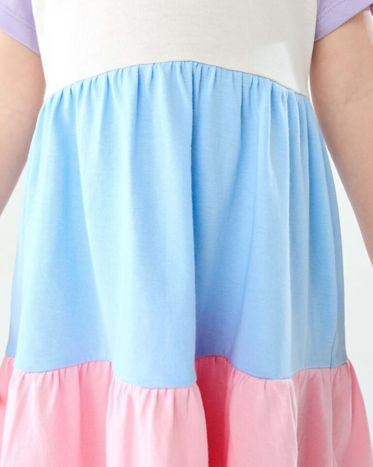 Colour Block Tiered T-shirt Dress