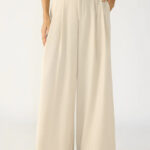 Cream Straight Fit Tailored Pants