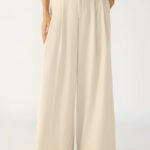 Cream Straight Fit Tailored Pants