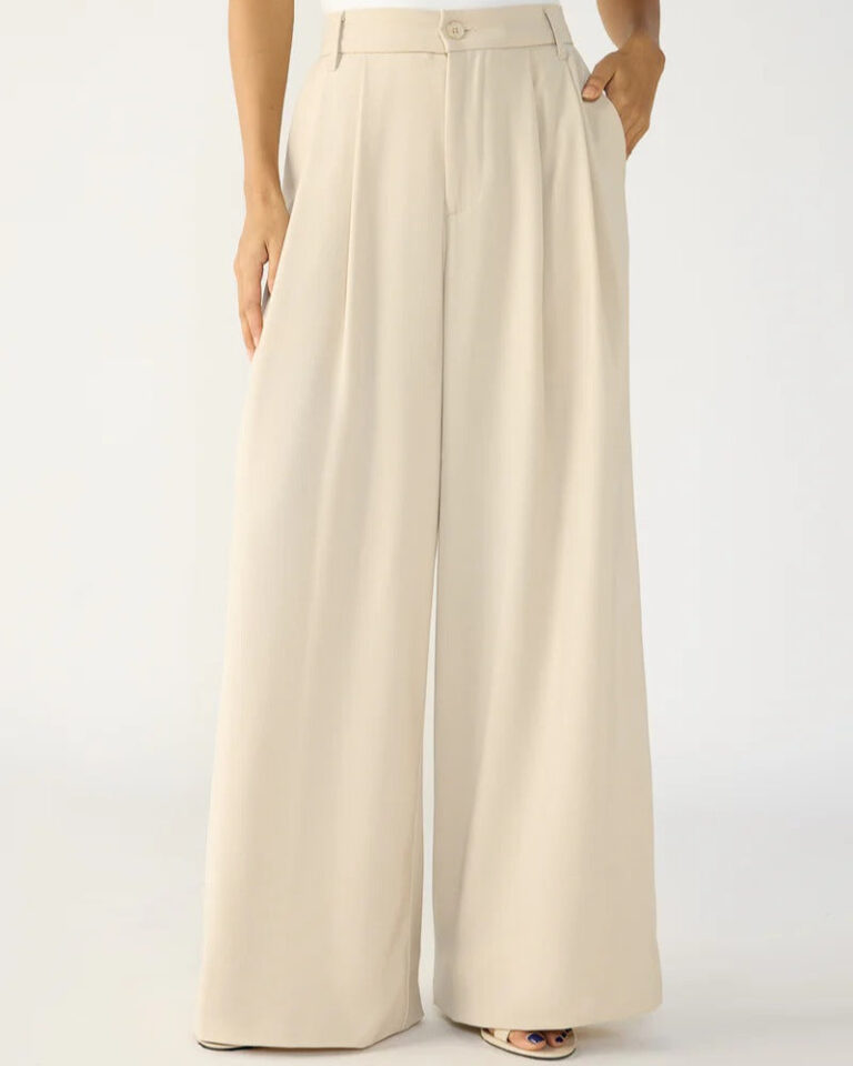 Cream Straight Fit Tailored Pants