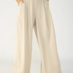 Cream Straight Fit Tailored Pants