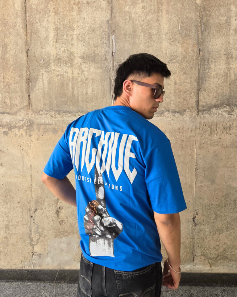 Blue Short-Sleeved, Oversized T-shirt