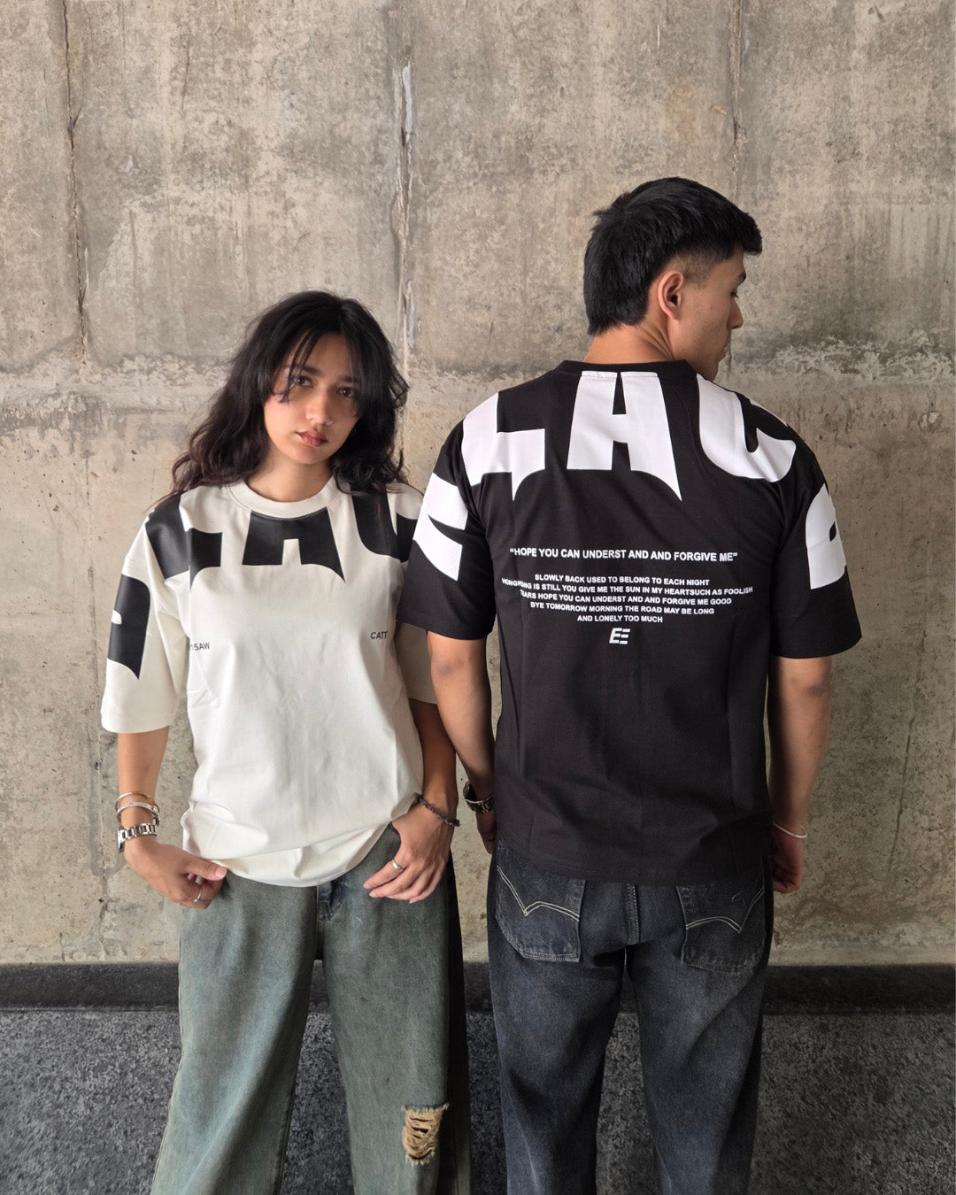 Off White Short-Sleeved, Oversized T-shirt