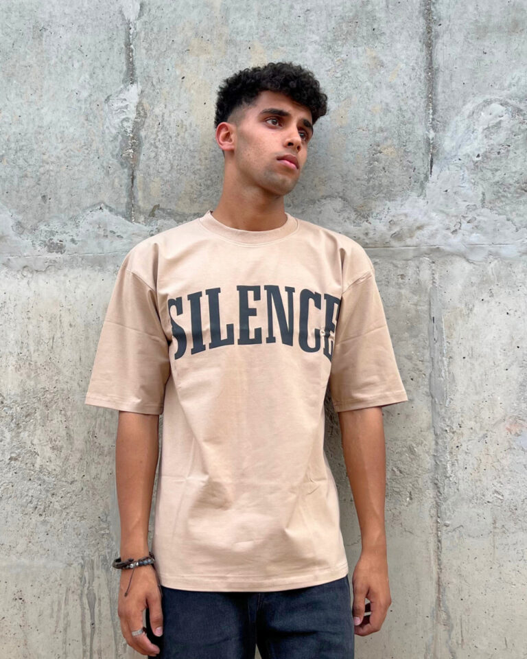 Beige Short-Sleeved, Oversized T-shirt