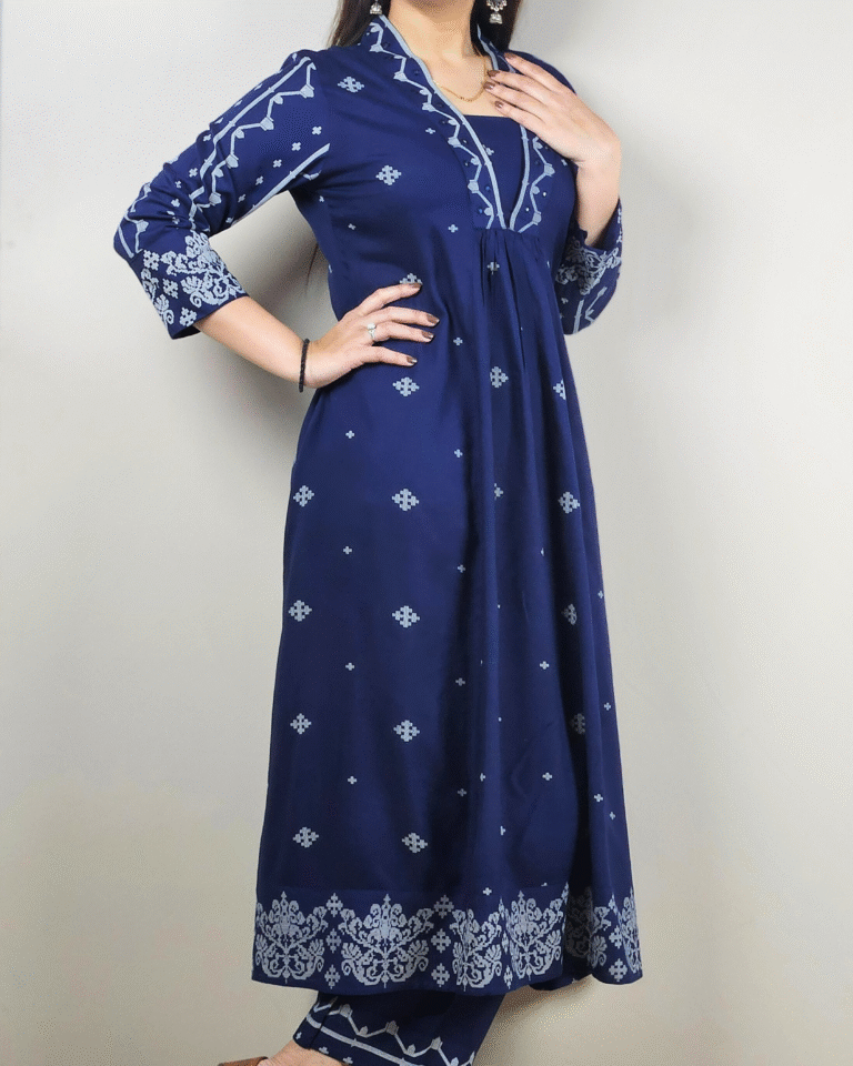 2_8128269e-c673-438c-9647-bac46b073ba7 Black V Neck 2 Pcs Anarkali Kurta Set