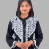 black embroidered chikankari kurta set for women_trooking fashions
