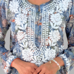 2 Piece floral chikankari long kurta trooking