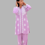 2_Pcs_Lilac_Floral_Chikankari_Long_Kurta_Set_6 Lavender Floral Chikankari Long Kurta Set for women_trooking fashions