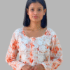 Orange Printed Chikankari Kurta Set Trooking