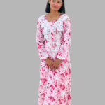 pink floral chikankari long kurta trooking