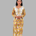 Yellow Chikankari Long Kurta Set 2 piece