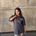 Dark Grey Short-Sleeved, Oversized T-shirt