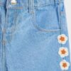 Washed Denim Shorts with Adjustable Belt