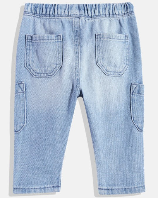 Boys Regular Fit Pure Cotton Cargo Jeans