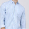 Premium Oxford Cotton Blue White Stripes Casual Shirt (SF)