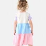 Colour Block Tiered T-shirt Dress
