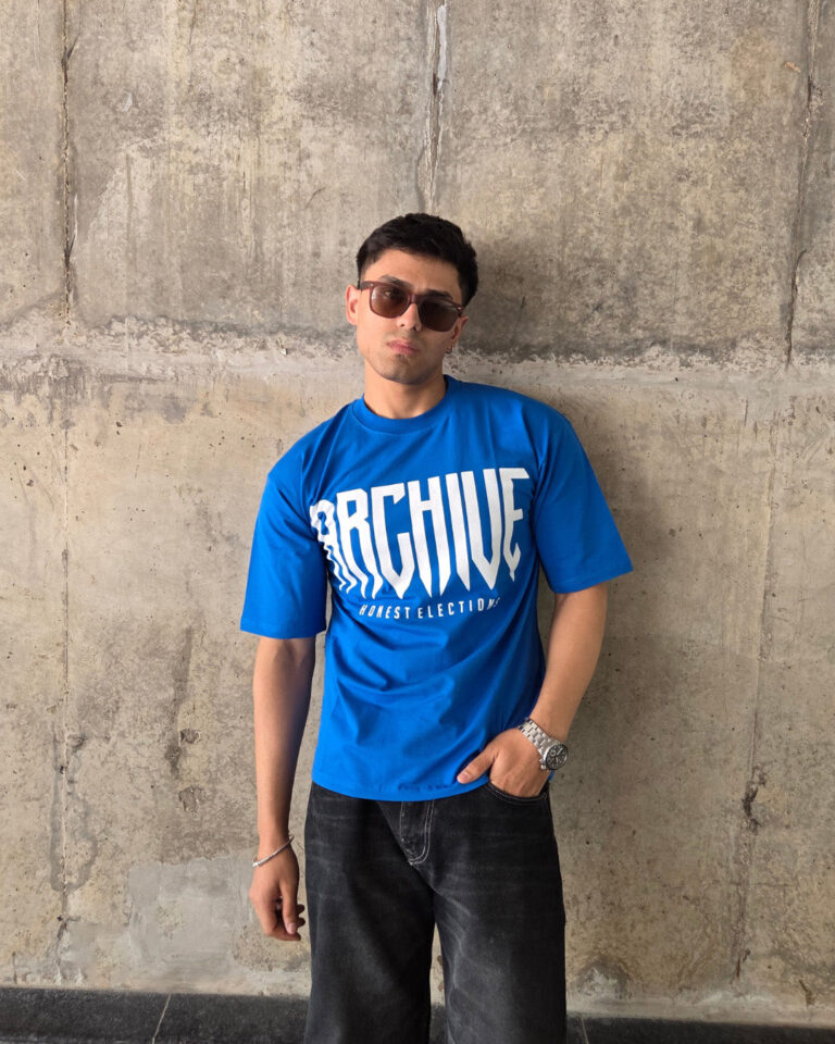 Blue Short-Sleeved, Oversized T-shirt