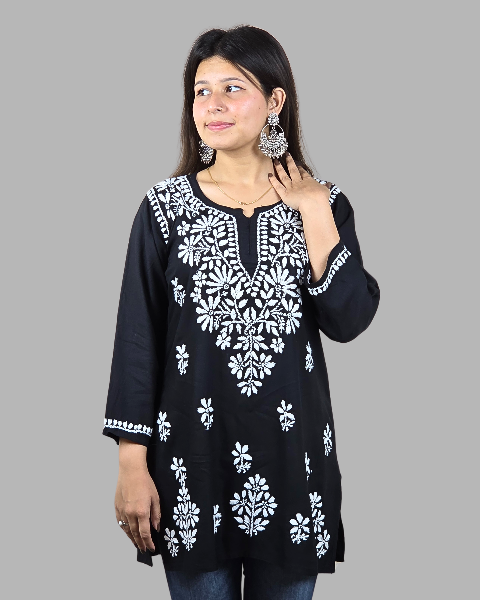 3_1b01d545-d59d-44e3-a5f3-5a40361c8aaa Women's Black Chikankari Short Kurti