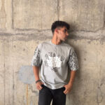 Grey Short-Sleeved Oversized T-shirt