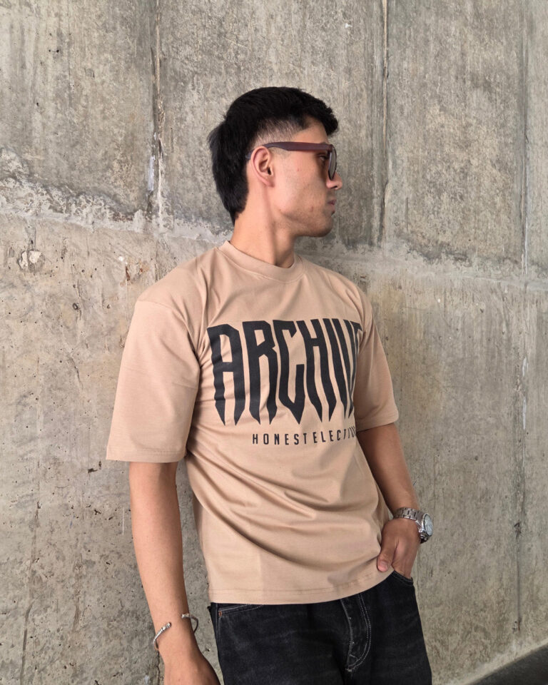 3_367cf993-5a30-476f-a1a7-71ac96c3b667 Beige Short-Sleeved, Oversized T-shirt