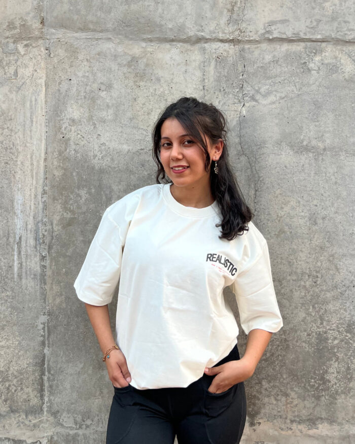 White Crew Neck Oversized Men's  T-Shirt