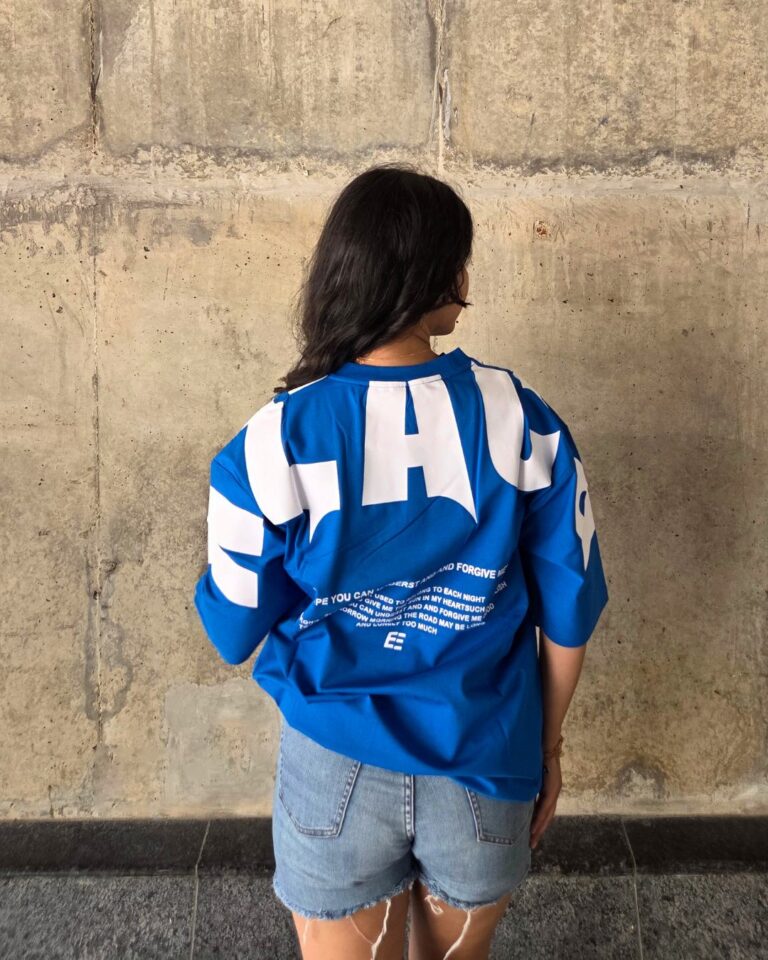 Light Blue Short Sleeve, Oversized T-Shirt