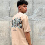Beige Short-Sleeved, Oversized T-shirt